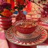 Schaaltje sterre groot - rood/wit - ø15.5x7 cm
