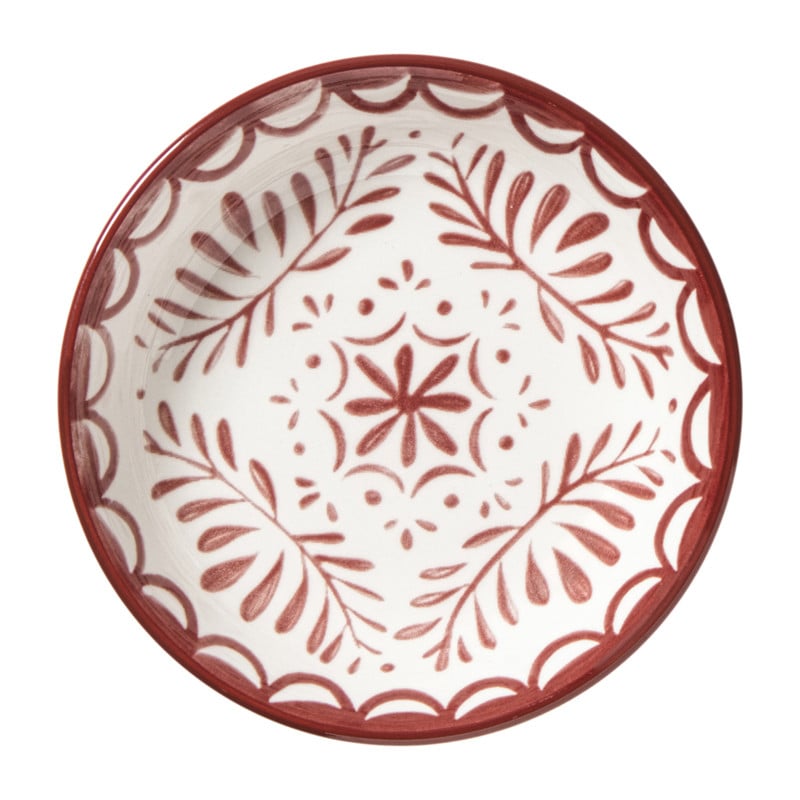 Schoteltje sterre - rood/wit - ø9.7x2 cm