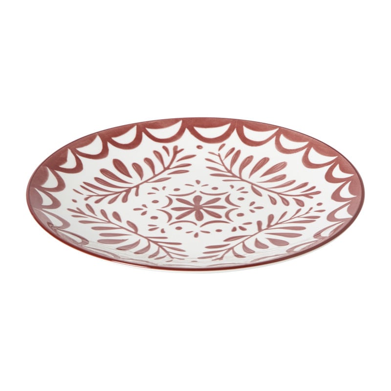 Ontbijtbord sterre - rood/wit - ø21.7x2.3 cm