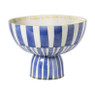 Statement schaal gestreept - blauw - ø24.5x18 cm - Happy at Home by Sanny