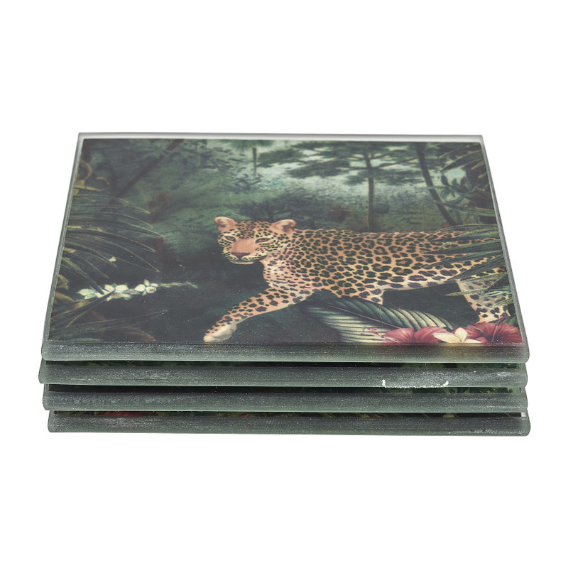 Onderzetters jungle - 9x9 cm - set van 4