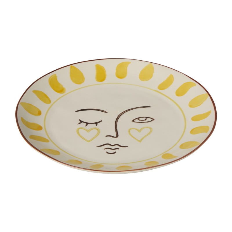 Ontbijtbord luna - beige/roze/geel - ø21x2.5 cm