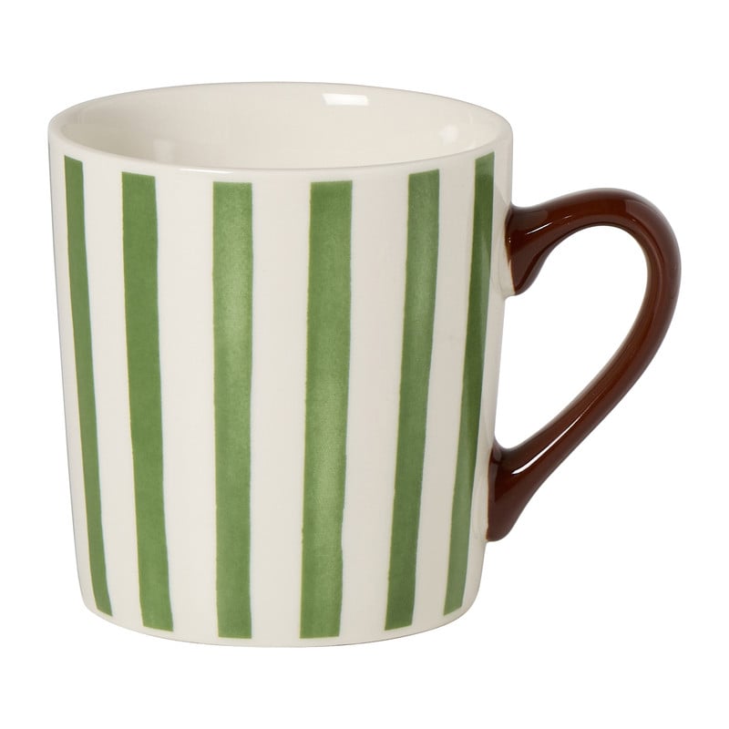 Mok streep - groen/wit - 240 ml