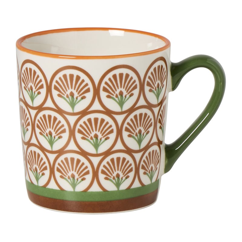 Mok print - groen/bruin - 240 ml