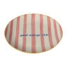 Ontbijtbord streep - roze - ø2.5x21 cm - Happy at Home by Sanny