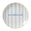 Ontbijtbord streep - blauw - ø2.5x21 cm - Happy at Home by Sanny