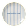 Ontbijtbord streep - blauw - ø2.5x21 cm - Happy at Home by Sanny