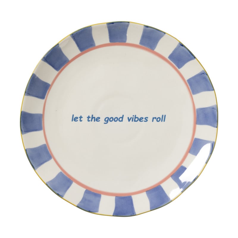 Dinerbord - blauw - ø25.5x3.5 cm - Happy at Home by Sanny