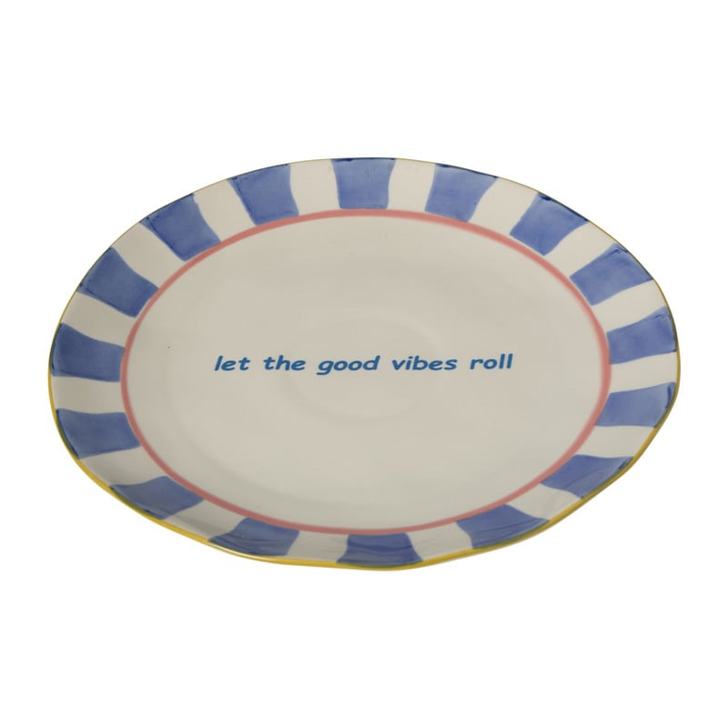 Dinerbord - blauw - ø25.5x3.5 cm - Happy at Home by Sanny