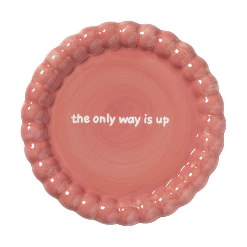 Mini plateau golvende rand - roze - ø13.8x1.5 cm - Happy at Home by Sanny