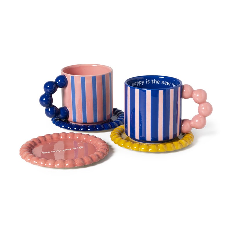 Mini plateau golvende rand - geel - ø13.8x1.5 cm - Happy at Home by Sanny