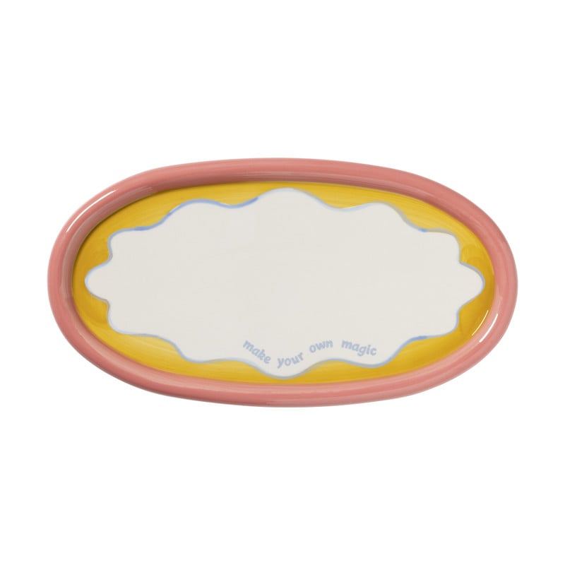 Plateau ovaal - multikleur - 1.8x16.3x30.5 cm - Happy at Home by Sanny