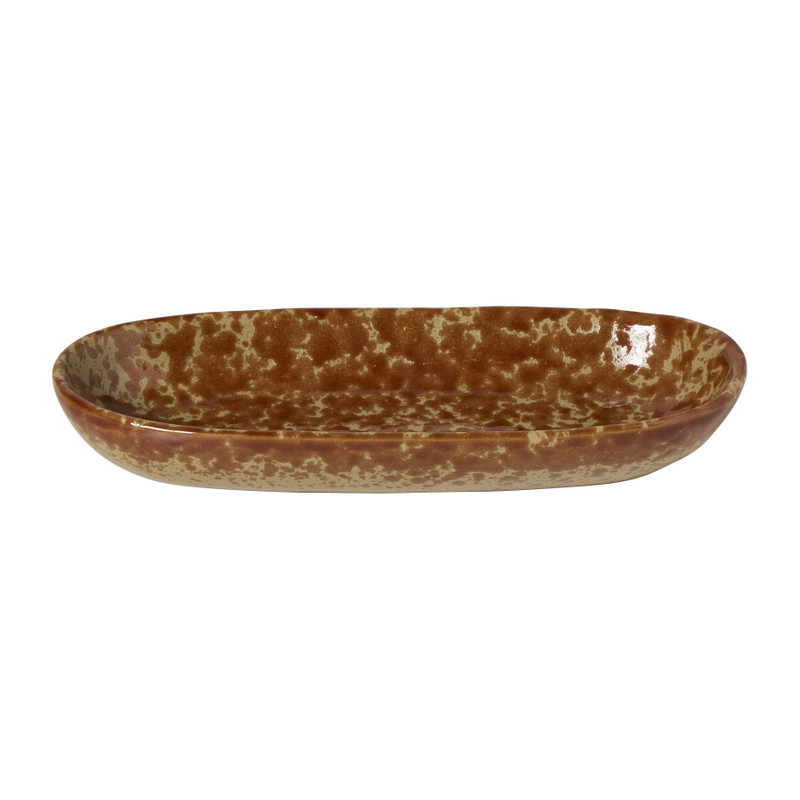 Schaal gevlekt ovaal - bruin - 3.7x23x10.6 cm