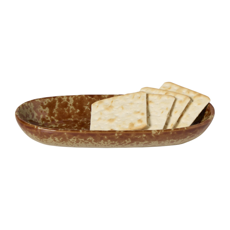 Schaal gevlekt ovaal - bruin - 3.7x23x10.6 cm
