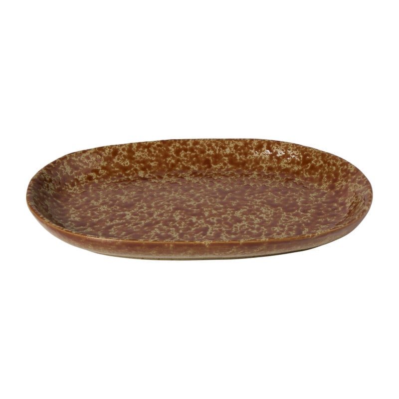 Schaal gevlekt laag - bruin - 3.3x28.2x20 cm