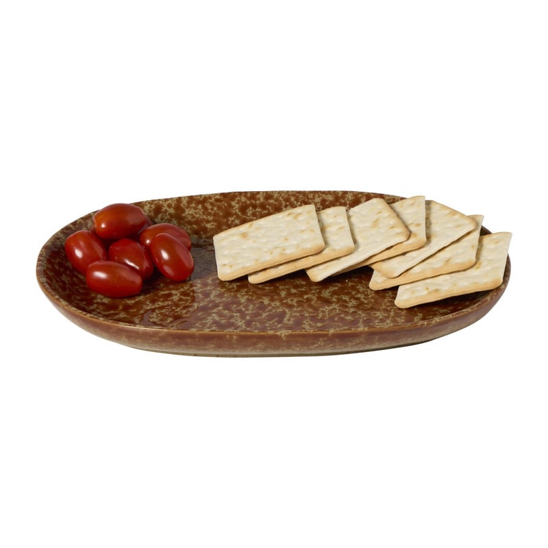 Schaal gevlekt laag - bruin - 3.3x28.2x20 cm