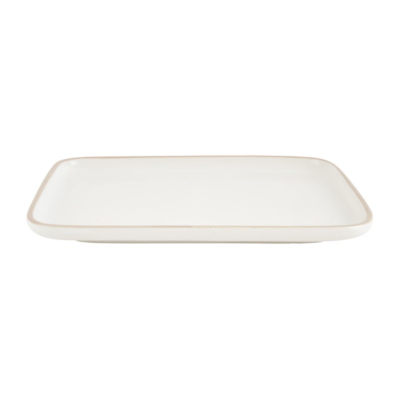 Tapas bordje met bruine rand - 20,5x14,5 cm