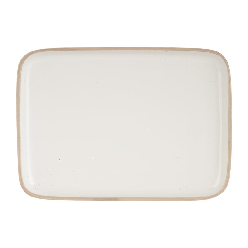 Tapas bordje met bruine rand - 20,5x14,5 cm