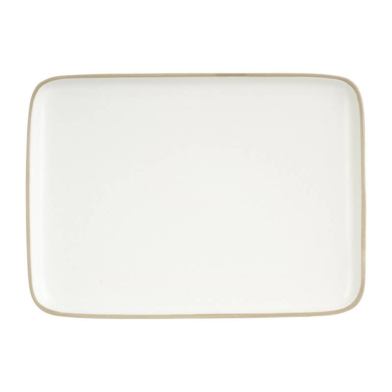 Tapas bord met bruine rand - 29.5x21 cm 