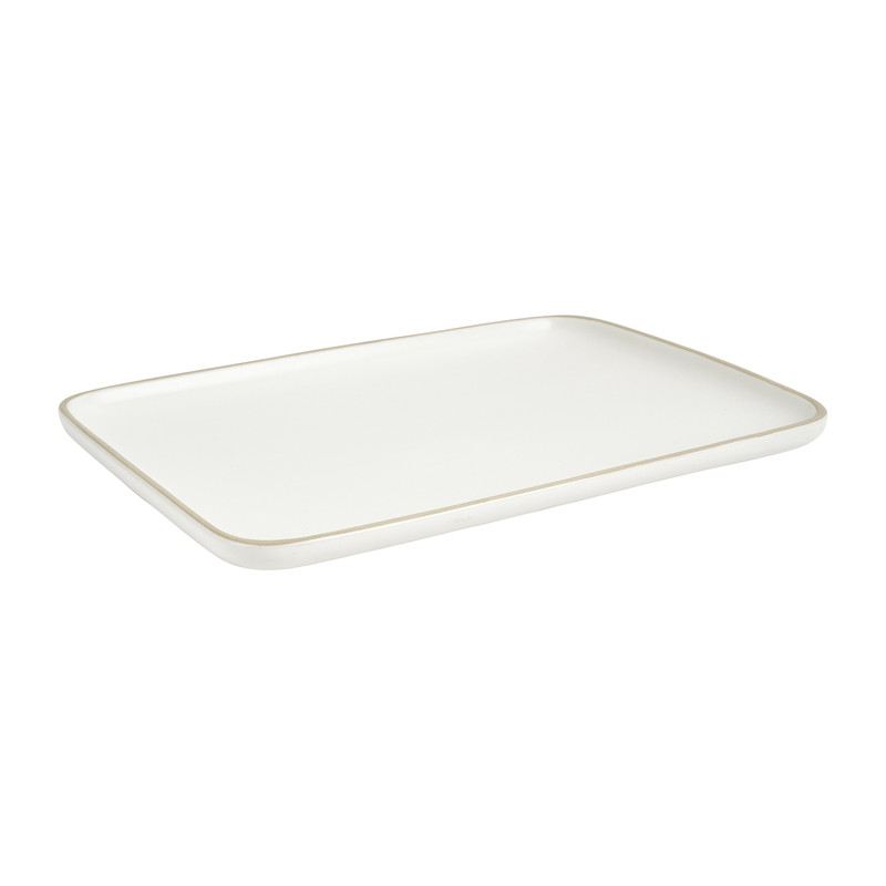 Tapas bord met bruine rand - 29.5x21 cm 