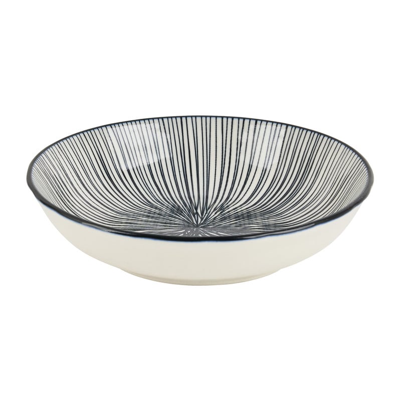 Tapas schaaltje Sevilla - zwarte lijnen - ø14x3.5 cm