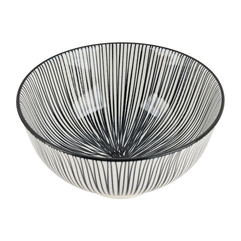 Tapas rijstschaaltje Sevilla - zwarte lijnen - ø11.5x5.8 cm