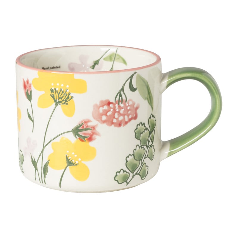 Mok met gele bloemen - Multicolor - 325 ml