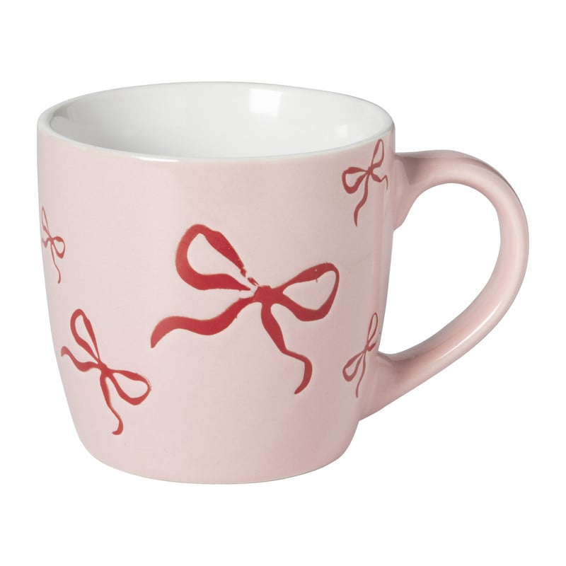 Mok strikje - roze/rood - 325 ml