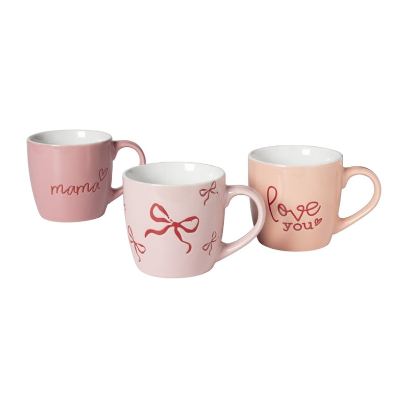 Mok strikje - roze/rood - 325 ml