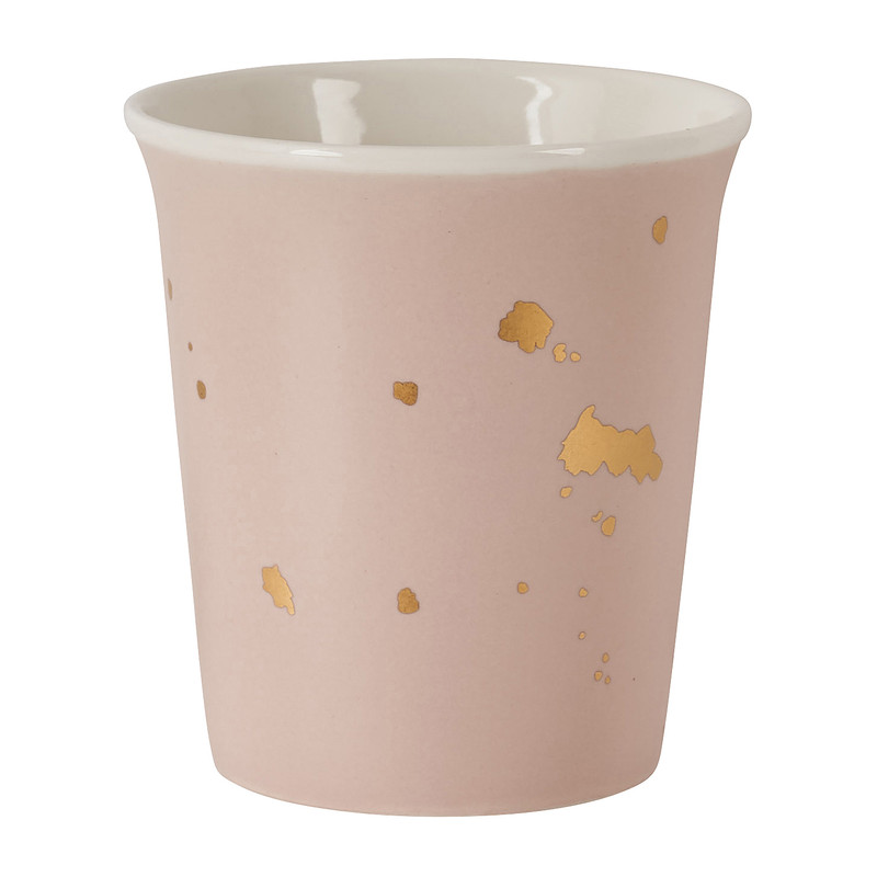 Cup met gouden vlekjes - lichtroze - 280 ml 