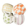 Mok met paarse strepen - paars/wit - 375 ml