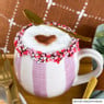 Mok met paarse strepen - paars/wit - 375 ml