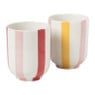 Mok streep - roze/oranje - 125 ml