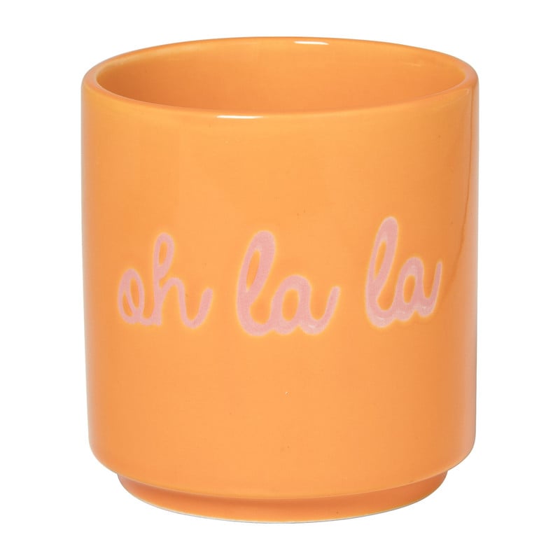 Mok oh la la - oranje/roze - 175 ml