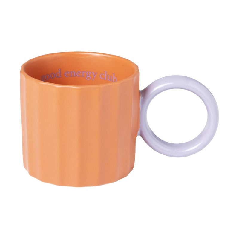 Mok good energy club - paars/oranje - 240 ml - Happy at Home by Sanny