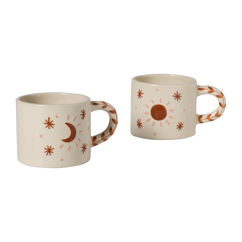 Mok maan - wit/oranje - 280ml