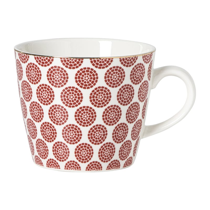 Mok Mirna bloem - rood/wit - 360 ml
