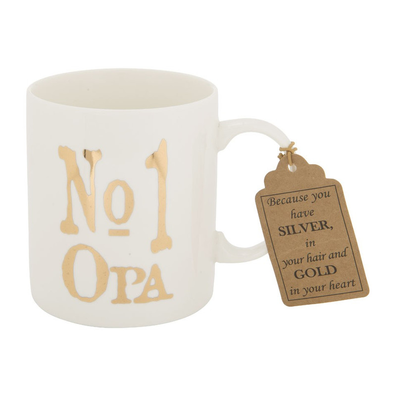 Mok nr1 Opa - 35 cl - wit