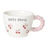Mok kersen - wit/roze - 280 ml