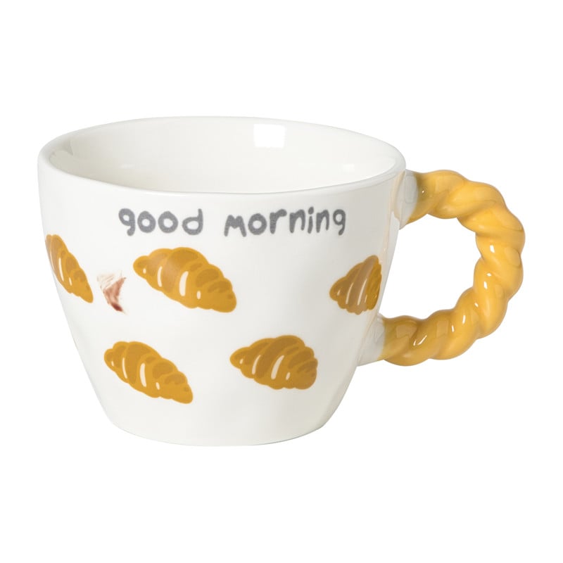 Mok croissants - wit/roze - 280 ml