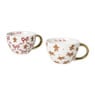 Mok strikken kerstboom - wit/rood/goud - 420 ml