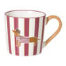 Mok teckels streep - roze - 400 ml