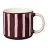 Mok streep - roze/bordeaux rood - 320 ml