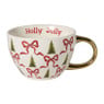 Mok holly jolly - wit/rood - 420 ml