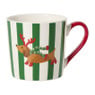 Mok kersthond streep - wit - 400 ml