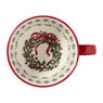 Mok op voet kerst - wit - 14x11.3x7.6 cm