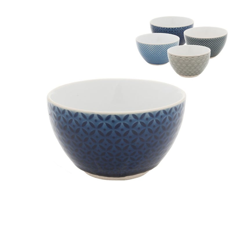 Schaaltjes met reliëf - set van 4 - 13 cm