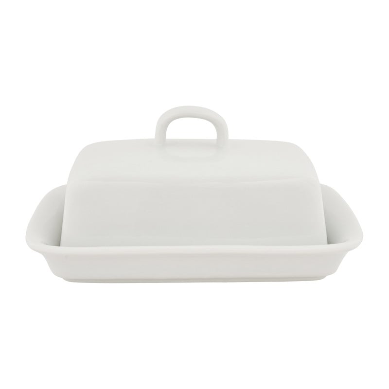 Botervloot met deksel - porselein - 14x17x8 cm