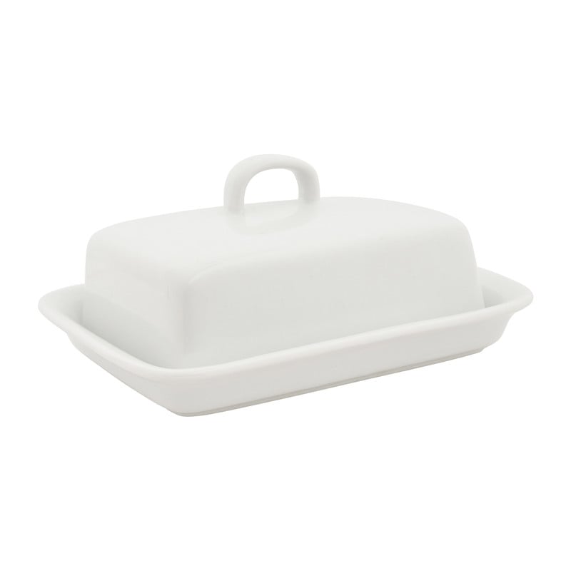 Botervloot met deksel - porselein - 14x17x8 cm