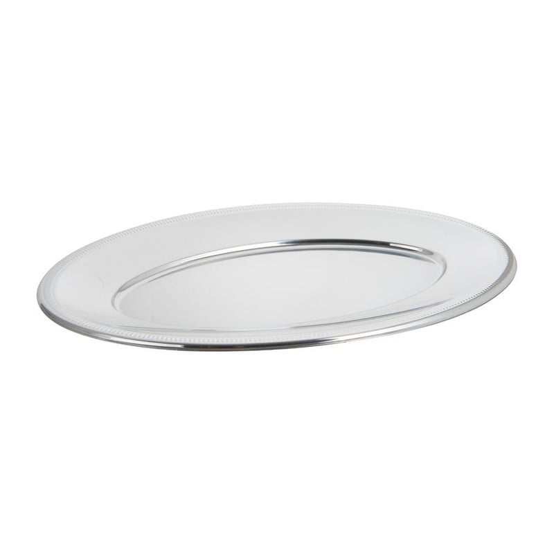 Ovale schaal - zilver - 45 cm - 2 stuks